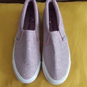 Sparkly Pink Slip-On Sneakers